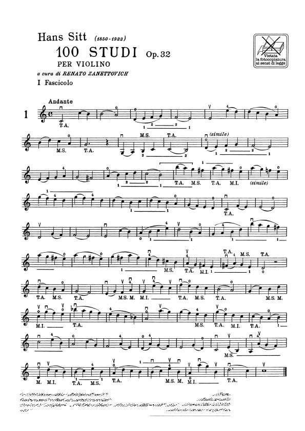 100 Studi Op. 32 per Violino - Volume 1 - 20 Studi In Prima Posizione - pro housle